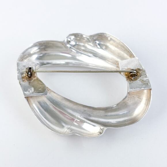 Vintage Mexico Sterling Silver 925 Abstract Swirl Modernist Brooch - Picture 4 of 7